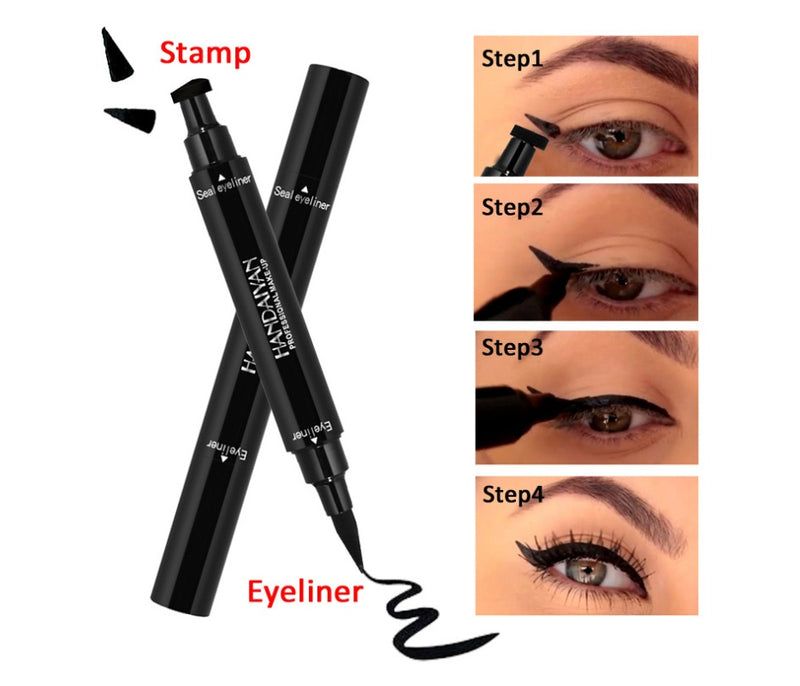 Double-headed seal eyeliner Triangle seal eyeliner 2-in-1 waterproof eyeliner